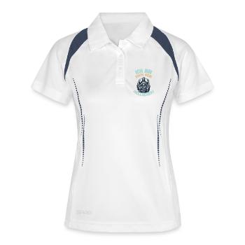 Bin doch kein Hellseher - Frauen Polo atmungsaktiv - Weiß/Navy - Vorne