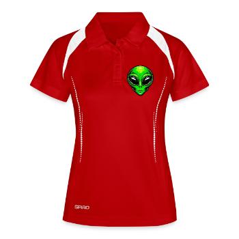 Alien extraterrestre martien - Polo respirant Femme - blanc/marine - Devant