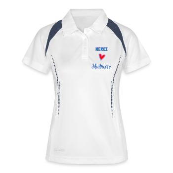 MAÎTRESSE. MERCI. MERCI MAÎTRESSE - Polo respirant Femme - blanc/marine - Devant