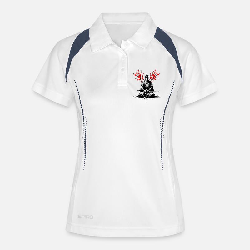 Samurai meditating - Women's Polo breathable - white/navy