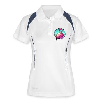 Flamingo - Frauen Polo atmungsaktiv - Weiß/Navy - Vorne