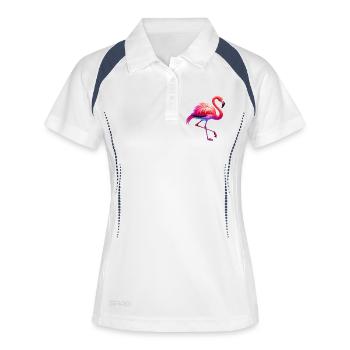 Flamant - Polo respirant Femme - blanc/marine - Devant