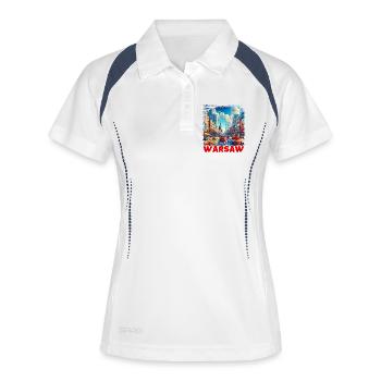 Varsovie - Polo respirant Femme - blanc/marine - Devant