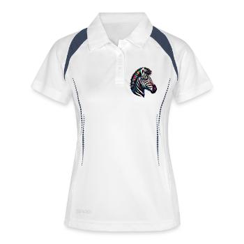 Zebra - Frauen Polo atmungsaktiv - Weiß/Navy - Vorne