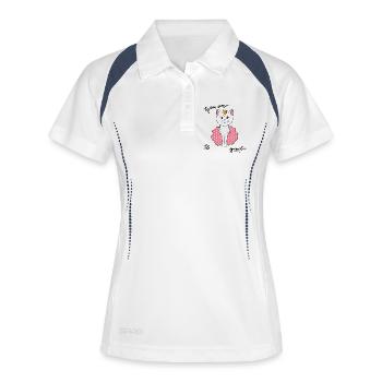 You are great, Katze - Frauen Polo atmungsaktiv - Weiß/Navy - Vorne