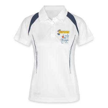 Été - Polo respirant Femme - blanc/marine - Devant