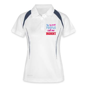 Meine Lieblingsmenschen nennen mich Mama - Frauen Polo atmungsaktiv - Weiß/Navy - Vorne
