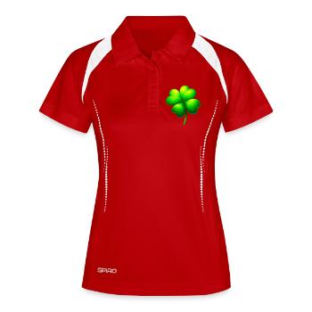 Four-leaf clover - Women's Polo breathable - white/navy - Front