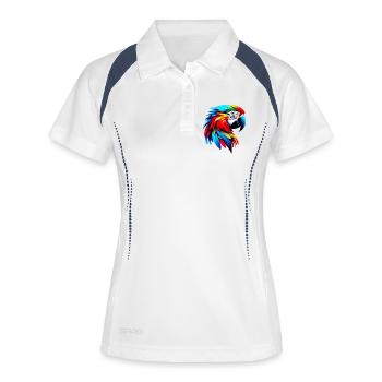 Perroquet - Polo respirant Femme - blanc/marine - Devant
