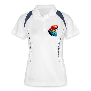 Perroquet - Polo respirant Femme - blanc/marine - Devant