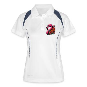 Flamant - Polo respirant Femme - blanc/marine - Devant