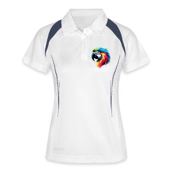 Perroquet - Polo respirant Femme - blanc/marine - Devant