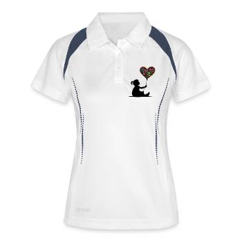 Amour du cœur - Polo respirant Femme - blanc/marine - Devant