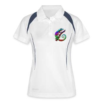 Gecko - Polo respirant Femme - blanc/marine - Devant
