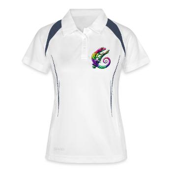 Gecko - Polo respirant Femme - blanc/marine - Devant