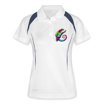 Gecko - Polo respirant Femme - blanc/marine - Devant