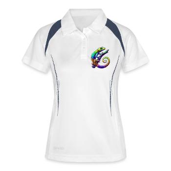 Gecko - Polo respirant Femme - blanc/marine - Devant