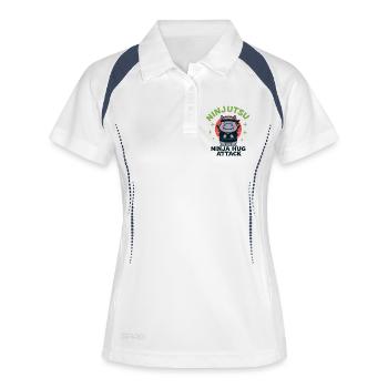 Ninja Cuddle Hippo - Women's Polo breathable - white/navy - Front