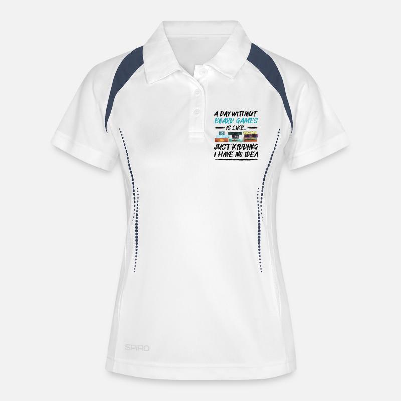 A day without board games - funny saying - Women's Polo breathable - white/navy