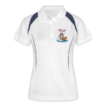 Surfeur Licorne - Polo respirant Femme - blanc/marine - Devant