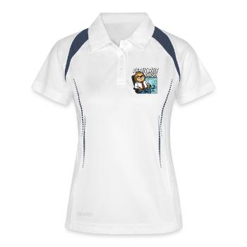 Arbeitszeitbetrug Shirt Lustiges Faultier Büro - Frauen Polo atmungsaktiv - Weiß/Navy - Vorne
