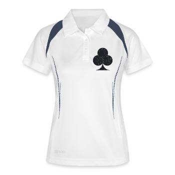 Karte Anzug Clubs Symbol Grunge Textur - Frauen Polo atmungsaktiv - Weiß/Navy - Vorne