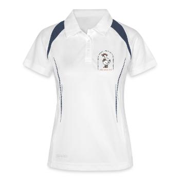idiot oie mamans club drôle mère pays western - Polo respirant Femme - blanc/marine - Devant