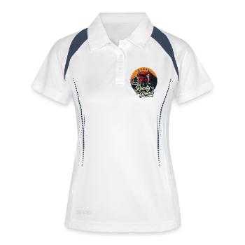 Ready for the Road – Retro motif for truckers - Women's Polo breathable - white/navy - Front