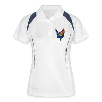 Poulet - Polo respirant Femme - blanc/marine - Devant