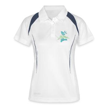 Inspirational Design with Fluid Flow - Women's Polo breathable - white/navy - Front