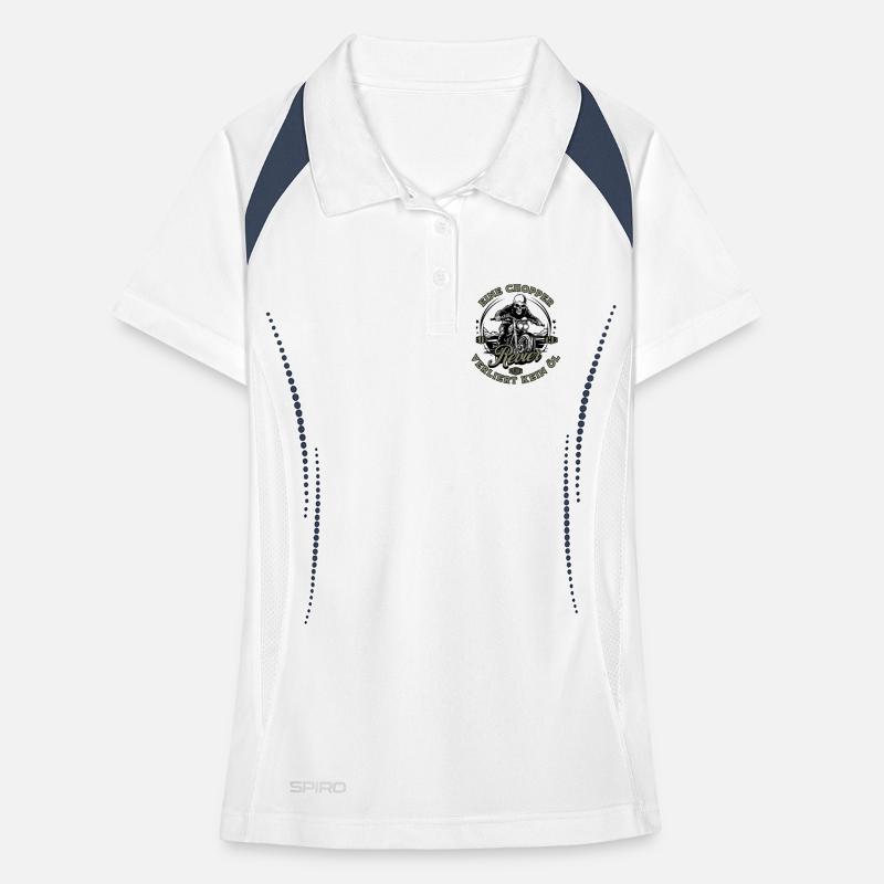 Motorcycle Biker Chopper Skeleton Women's Polo breathable