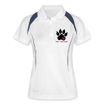 Patte de chien avec conception utilitaire de cœur - Polo respirant Femme - blanc/marine - Devant