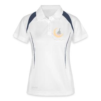 Mondblüten Hängende Garlands - Frauen Polo atmungsaktiv - Weiß/Navy - Vorne