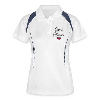 Great Britain Heart Tee  - Women's Polo breathable - white/navy - Front