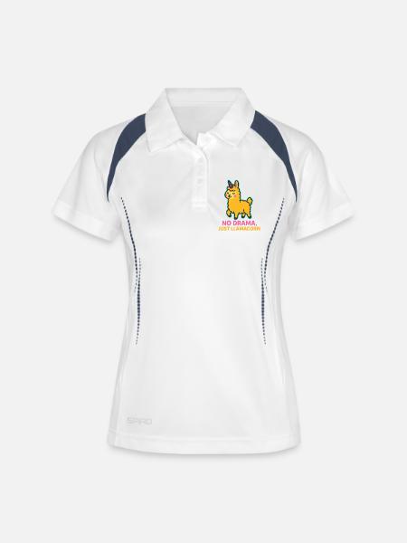 Llamacorn - No Drama, Just Llamacorn - Women's Polo breathable - white/navy