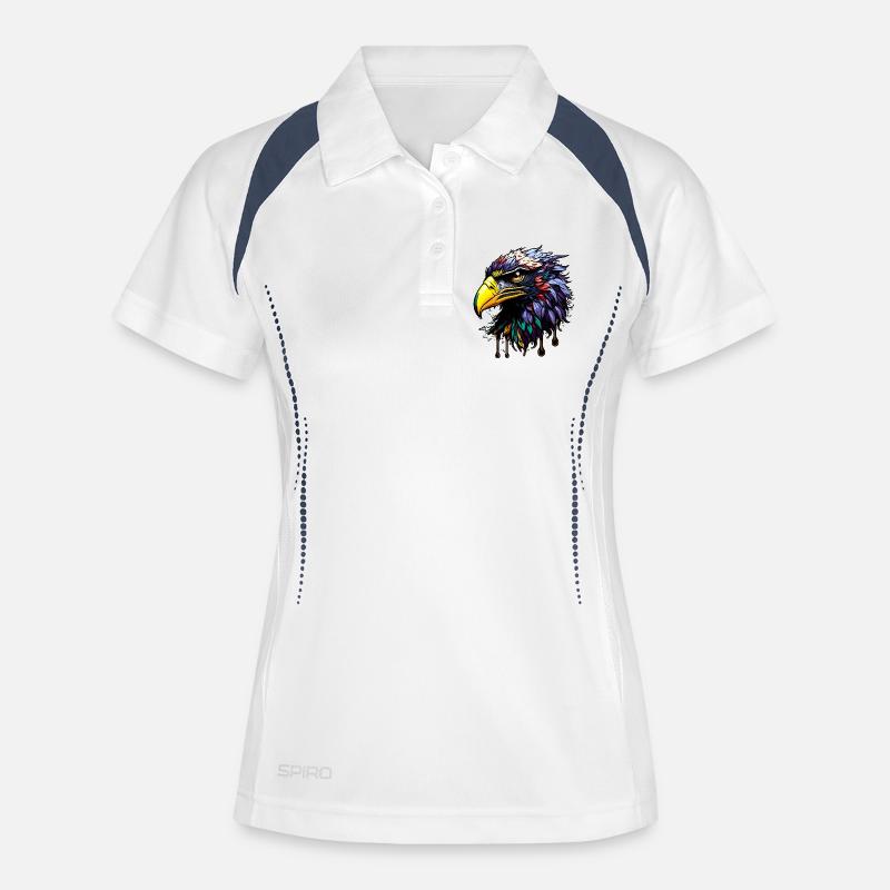 Colorful eagle with bright feathers - Women's Polo breathable - white/navy