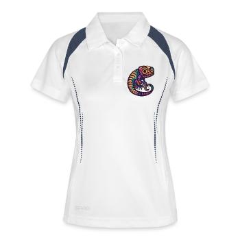 Caméléon Halloween Zombie - Polo respirant Femme - blanc/marine - Devant