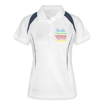 Collègues Collègues de travail Merci Dire cadeau - Polo respirant Femme - blanc/marine - Devant