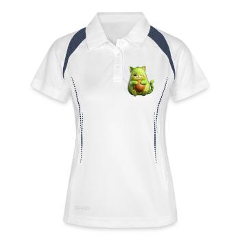 Avo-Cat-Do - T-shirt Avocat Chat Drôle - Polo respirant Femme - blanc/marine - Devant