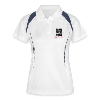 j'aime tout le monde sauf les autres - Polo respirant Femme - blanc/marine - Devant