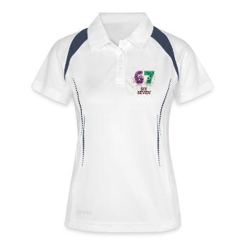 6 7 Confetti Carnival Carnival Costume Replacement - Women's Polo breathable - white/navy - Front