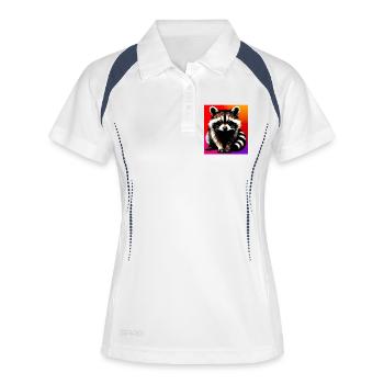 Raton laveur - Polo respirant Femme - blanc/marine - Devant