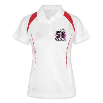 50 Ans Et Fabuleuse Cadeau Anniversaire Femme - Polo respirant Femme - blanc/marine - Devant