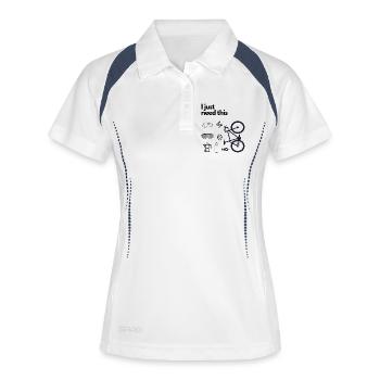I just need this  - Frauen Polo atmungsaktiv - Weiß/Navy - Vorne