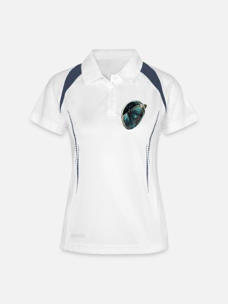 Teal Bubble Butterfly - Women's Polo breathable - white/navy