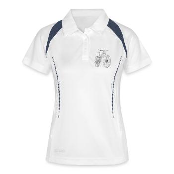 VTT Silhouette VTT Vélo de Plein Air - Polo respirant Femme - blanc/marine - Devant