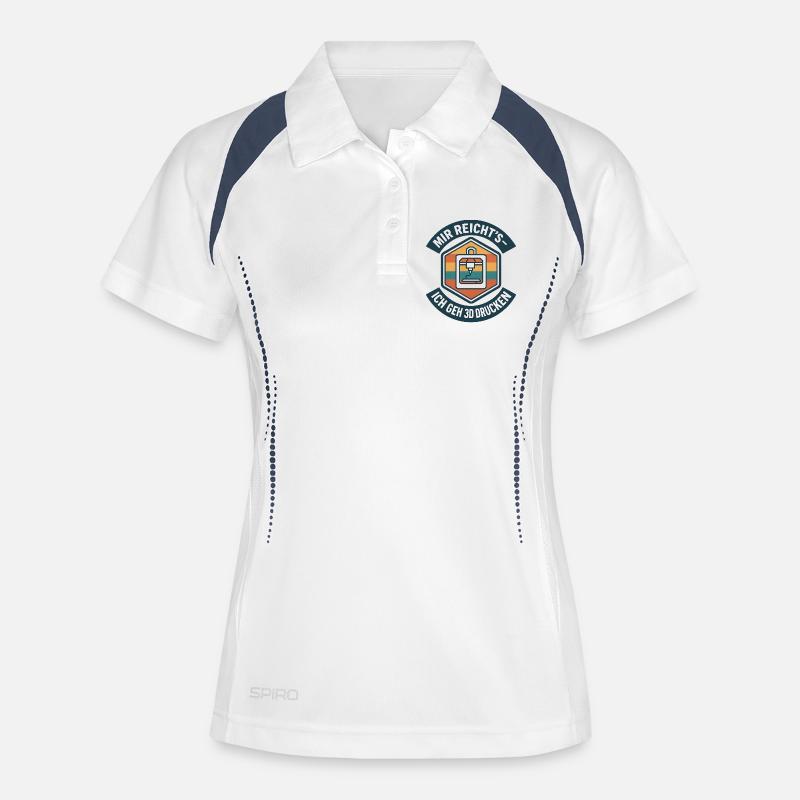 Impression 3D J’en ai assez du G-Code - Polo respirant Femme - blanc/marine