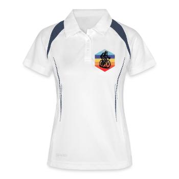 Roadbike Stil für jeden Anlass - Frauen Polo atmungsaktiv - Weiß/Navy - Vorne