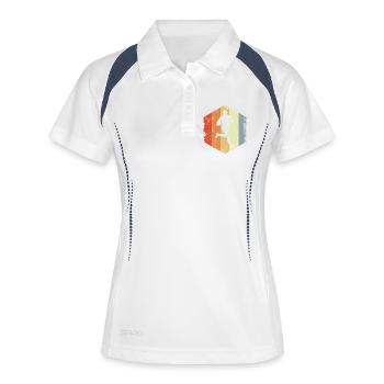Vintage Rugby Spieler - Frauen Polo atmungsaktiv - Weiß/Navy - Vorne