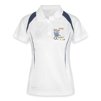 Hourra la souris écolière - Polo respirant Femme - blanc/marine - Devant